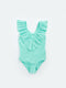 V-Neck Basic Baby Girl Swimsuit